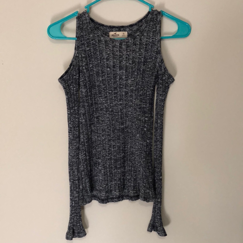 Gray Cold Shoulder Shirt